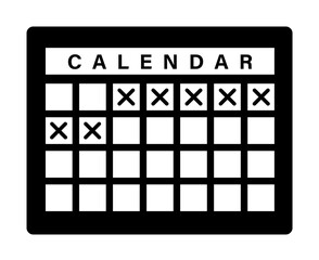 Calendar menstrual bleeding icon. Simple gynaecology icons for ui and ux, website or mobile application on white background