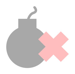 Bomb, prohibit icon. Simple color elements of flower children icons for ui and ux, website or mobile application on white background