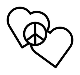 Heart, peace icon. Simple line, outline elements of flower children icons for ui and ux, website or mobile application on white background