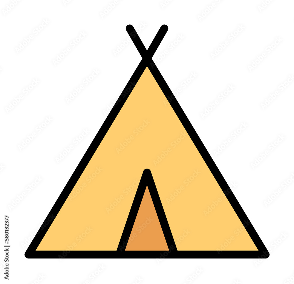 Poster tent icon. simple color with outline elements of hipster style icons for ui and ux, website or mobil