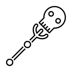 Skull wand icon. Element of historical games icon on white background