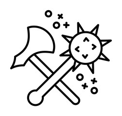 Mace weapon axe history icon. Element of history icon on white background