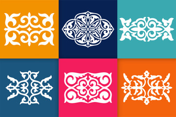 Mandalas. Vintage decorative elements. Six ethnic mandala patterns set Oriental pattern, vector illustration. Islam, Arabic, Indian, Turkish, Pakistan, Chinese, ottoman motif ethnic Mandala ornament