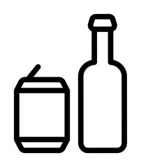 Beer can, beer bottle icon. Simple line, outline elements of international beer day icons for ui and ux, website or mobile application on white background