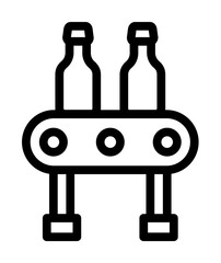 Conveyor band, beer icon. Simple line, outline elements of international beer day icons for ui and ux, website or mobile application on white background