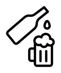 Beer bottle, goblet icon. Simple line, outline elements of international beer day icons for ui and ux, website or mobile application on white background