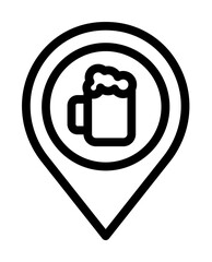 Placeholder, pub icon. Simple line, outline elements of international beer day icons for ui and ux, website or mobile application on white background
