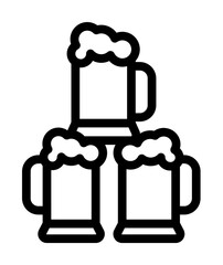 Beer steins icon. Simple line, outline elements of international beer day icons for ui and ux, website or mobile application on white background