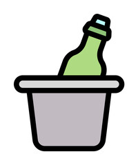 Beer bottle, ice box icon. Simple color with outline elements of international beer day icons for ui and ux, website or mobile application on white background