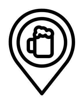 Placeholder, pub icon. Simple line, outline elements of international beer day icons for ui and ux, website or mobile application on white background