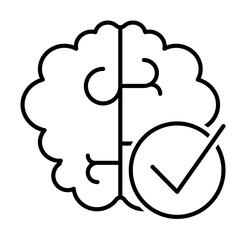 Brain icon. Element of interview icon on white background