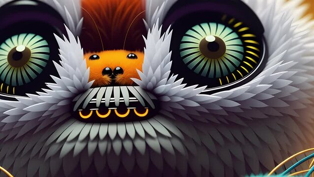 Shaggy hairy woolen cute spider, created with the help of artificial intelligence, AI generative.