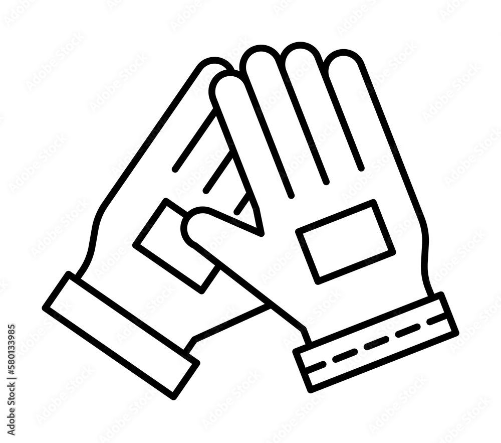 Wall mural Gloves, safety icon. Simple line, outline elements of safety at work for ui and ux, website or mobile application on white background