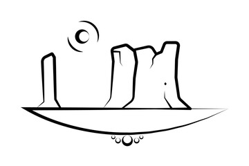 canyon sun icon. Element of landscape icon for mobile concept and web apps. Hand drawn canyon sun icon can be used for web and mobile on white background