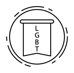 Banner, lgbt icon. Simple line, outline sexual minoritie icons in circle for ui and ux, website or mobile application on white background