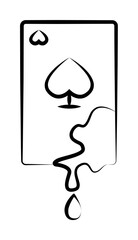 blood card, gambling icon. Element of crime icon for mobile concept and web apps. Hand drawn blood card, gambling icon can be used for web and mobile on white background