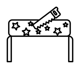 Saw, magic icon. Element of magic for mobile concept and web apps icon. Thin line icon for website design and development on white background