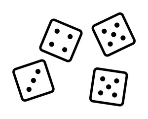 playing dice, magic icon on white background