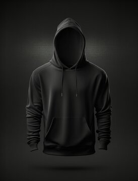 Centered Light Back Hoodie Mockup in Black for Daily Trading Apparel