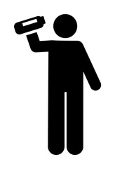 Bottle, drink, man icon. Element of man with random object icon. Premium quality graphic design icon. Signs and symbols collection icon for websites, web design on white background