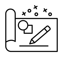 Blueprint document pen icon. Element of manufacturing on white background