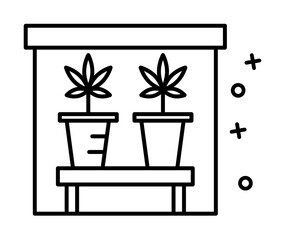 Marijuana plant home icon. Element of narcotic on white background