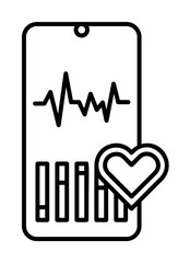 Heart rate mobile icon. Element of mobile technology on white background