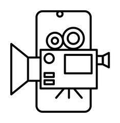 Smartphone video camera icon. Element of mobile technology on white background