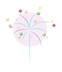 Christmas celebration, fireworks icon. Element of Christmas for mobile concept and web apps. Colored Christmas celebration, fireworks illustration can be used for web and mobile on white background