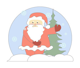 Christmas Santa Claus icon. Element of Christmas for mobile concept and web apps. Colored Christmas Santa Claus illustration can be used for web and mobile on white background