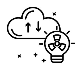 Nuclear radioactive acid icon. Simple line outline of nuclear energy icons for ui and ux website or mobile application on white background