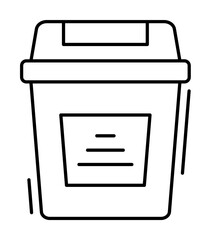 Trash icon. Simple line, outline elements of office tool icons for ui and ux, website or mobile application on white background