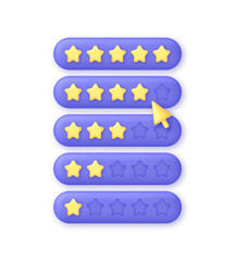 3D Feedback emotion scale. Reviews with good and bad rating. Feedback in the form of emotions. Customer reviews.
