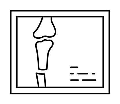 X-ray bone broken icon. Simple line outline orthopedics icons for ui and ux website or mobile application on white background