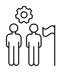Gear businessmen flag icon. Element of overpopulation icon on white background