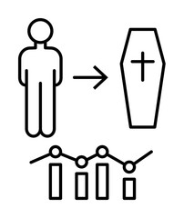 Death rate population icon. Element of overpopulation icon on white background
