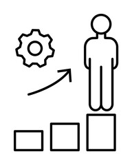 Gear growth man finance icon. Element of overpopulation icon on white background