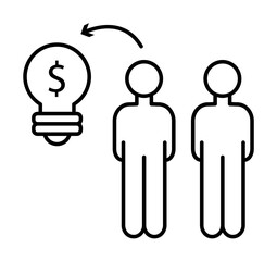 Men dollar idea customer icon. Element of overpopulation icon on white background