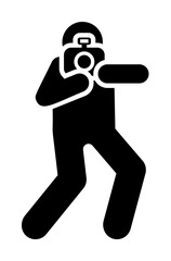 Paparazzi, journalist, man, cameraman pictogram icon. Element of photographer pictogram icon on white background