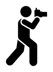 Man, paparazzi, reporter, shooting pictogram icon. Element of photographer pictogram icon on white background