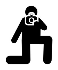 Photography, shooter, focus, paparazzi pictogram icon. Element of photographer pictogram icon on white background