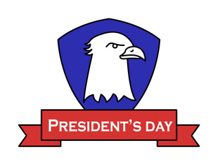 President day shield eagle icon. Simple line, outline elements of color public holiday icons for ui and ux website or mobile application on white background