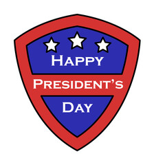 President day shield star icon. Simple line, outline elements of color public holiday icons for ui and ux website or mobile application on white background