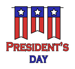 President day garland icon. Simple line, outline elements of color public holiday icons for ui and ux website or mobile application on white background