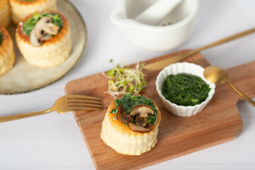 Creamy mushroom and chorizo vol-au-vents