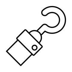 Hook, prosthesis icon. Element of prosthetics thin line icon on white background