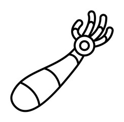 Robotic arm icon. Element of prosthetics thin line icon on white background