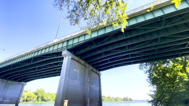 Augusta Georgia Riverwalk pan bridge to Savannah River