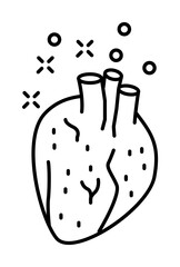 Heart, illness icon. Element of quit smoking icon on white background