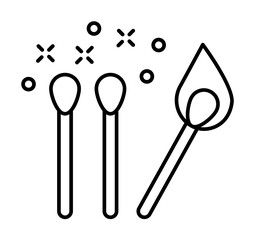 Matches, fire icon. Element of quit smoking icon on white background